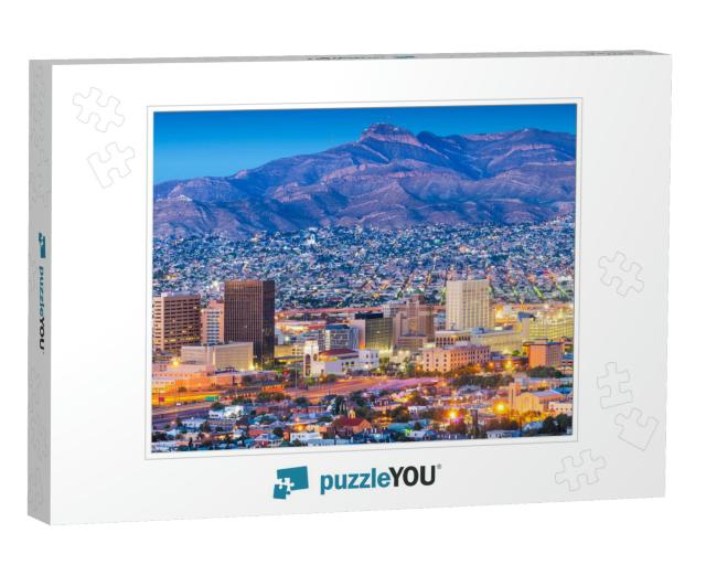 El Paso, Texas, USA Downtown City Skyline At Dusk with Jua... Jigsaw Puzzle