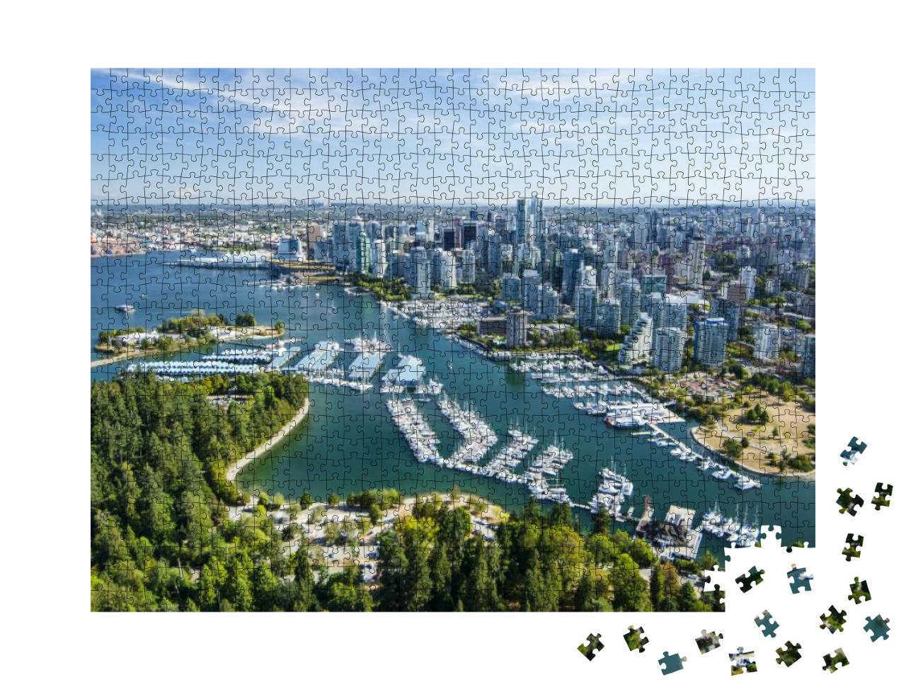 Aerial Image of Stanley Park, Coal Harbor & Vancouver, Bc... Jigsaw Puzzle with 1000 pieces