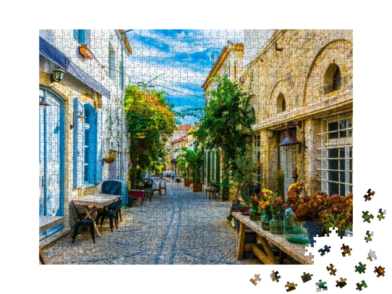 Alacati Street View in Alacati Town. Alacati is Popular H... Jigsaw Puzzle with 1000 pieces