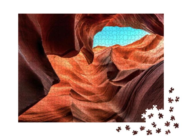 Antelope Canyon in Arizona Near Page - Background Travel... Jigsaw Puzzle with 1000 pieces