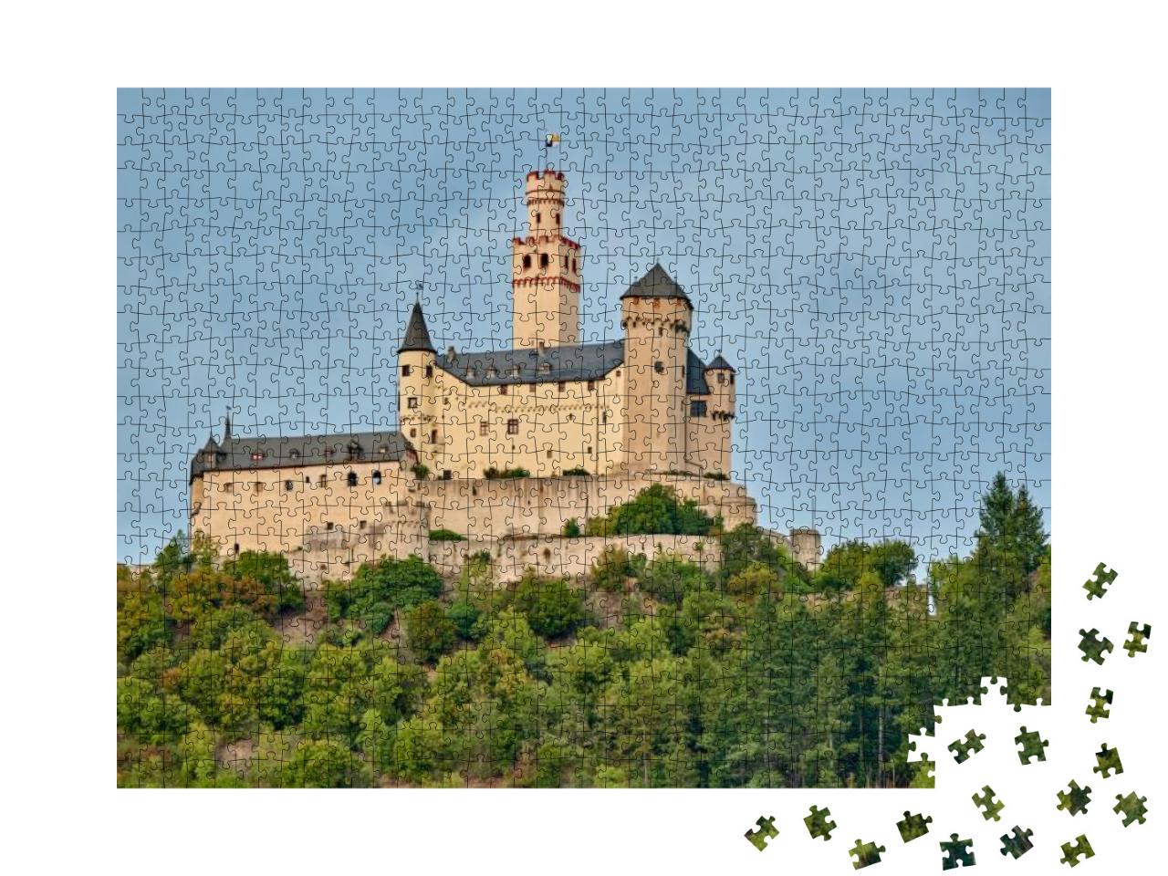 Marksburg Castle on Rhine River in Rhineland-Palatinate... Jigsaw Puzzle with 1000 pieces