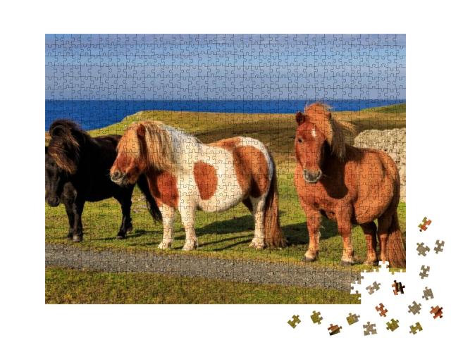 Three Windswept Shetland Ponies, a World Famous Unique &... Jigsaw Puzzle with 1000 pieces