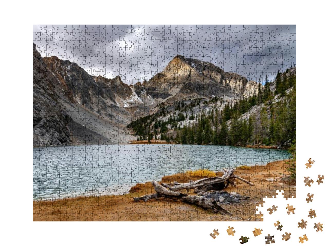 Wilderness Campsite with Fire Pit & Mount Idaho... Jigsaw Puzzle with 1000 pieces