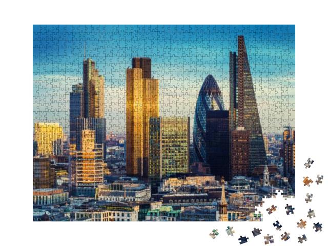 London, England - the Bank District of Central London wit... Jigsaw Puzzle with 1000 pieces