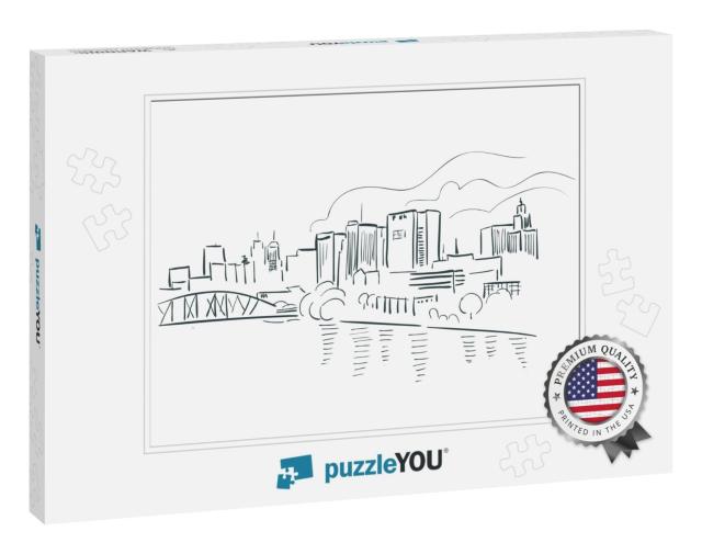 Newark New Jersey USA America Vector Sketch City Illustrat... Jigsaw Puzzle