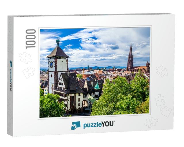 Historic Buildings At the Famous Old Town of Freiburg Im... Jigsaw Puzzle with 1000 pieces