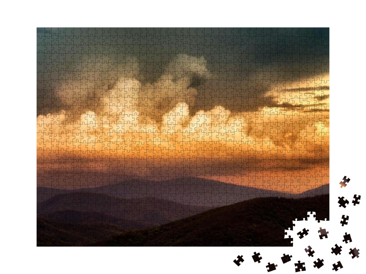Evening Storm Clouds, Tunnel Parking Overlook, Skyline Dr... Jigsaw Puzzle with 1000 pieces