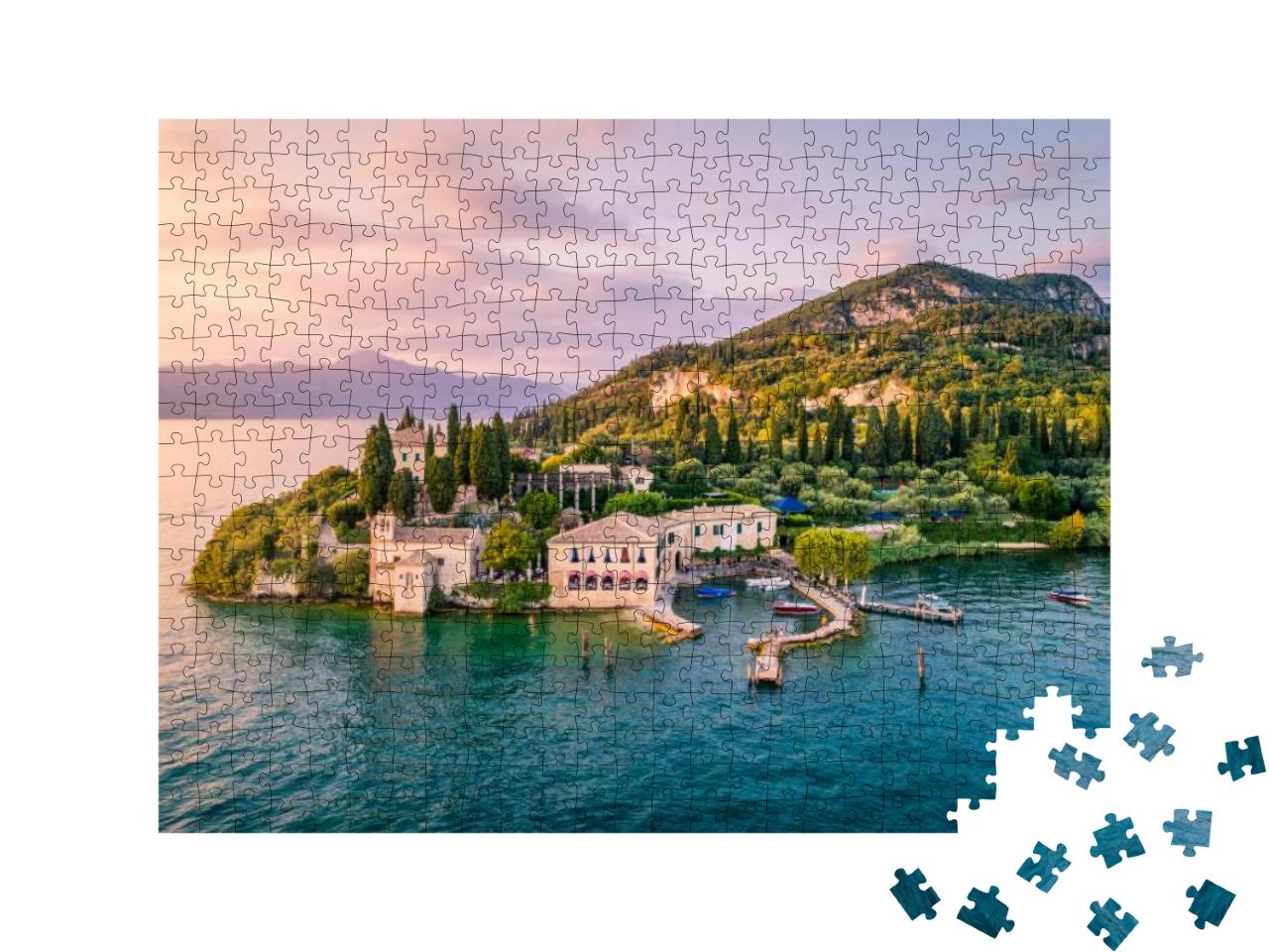 Punta San Vigilio on Garda Lake, Verona Province, Veneto... Jigsaw Puzzle with 500 pieces