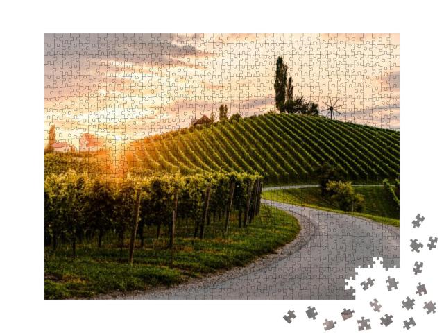 Asphalt Road Leading Through Country Side of South Austri... Jigsaw Puzzle with 1000 pieces