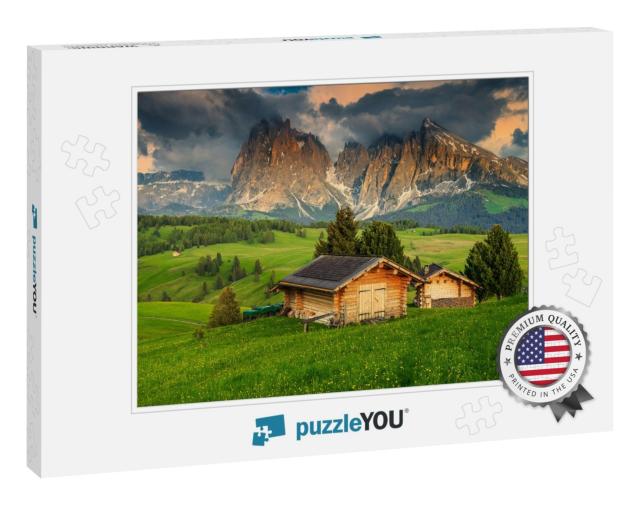 Alpe Di Siusi - Seiser Alm with Sassolungo - Langkofel Mo... Jigsaw Puzzle