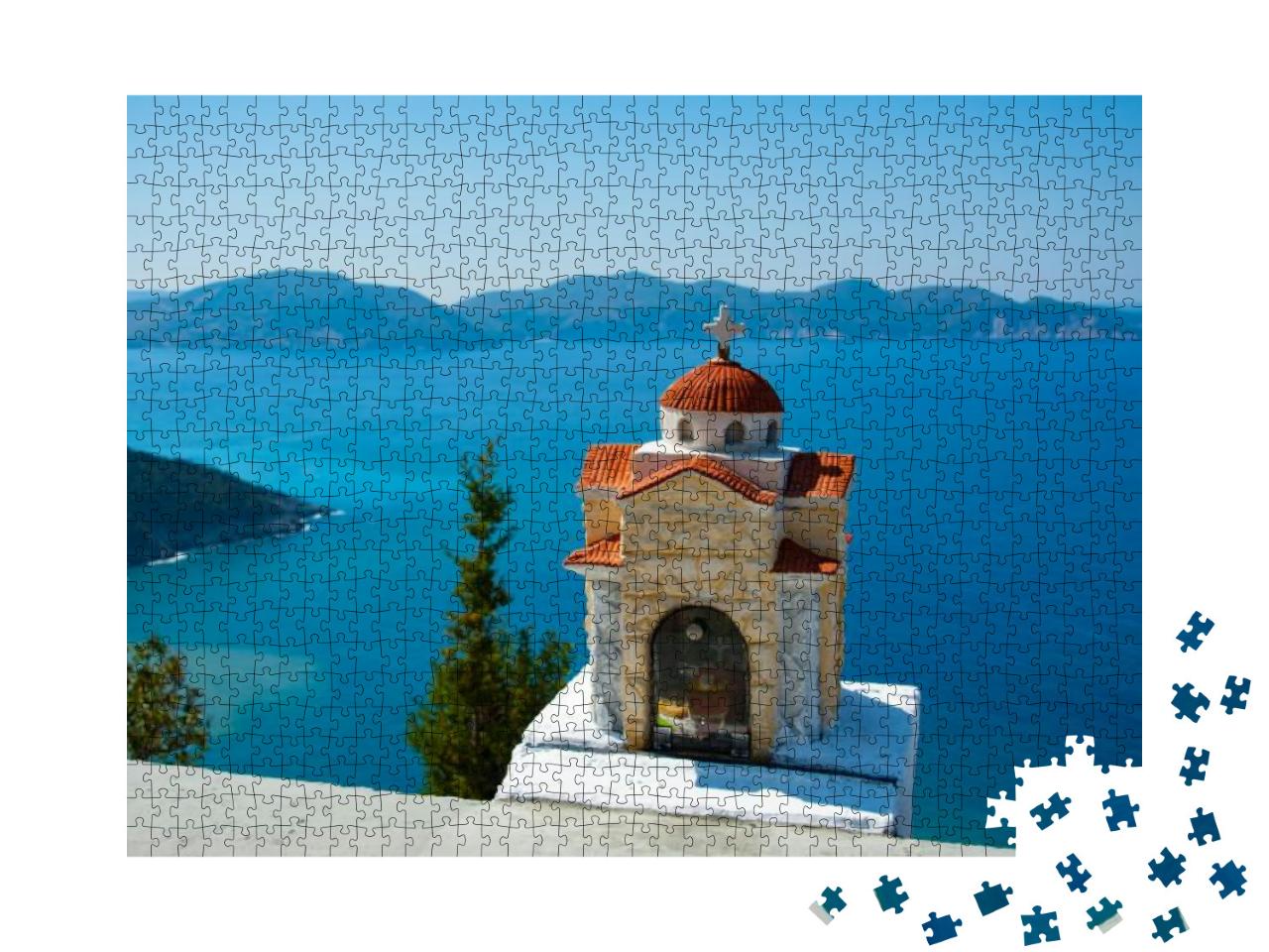 Christian Shrine Looking Over the Ionian Sea, Kefalonia... Jigsaw Puzzle with 1000 pieces