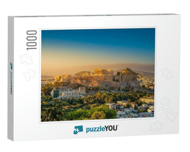 The Acropolis of Athens. Amazing View from Filopappos Hil... Jigsaw Puzzle with 1000 pieces