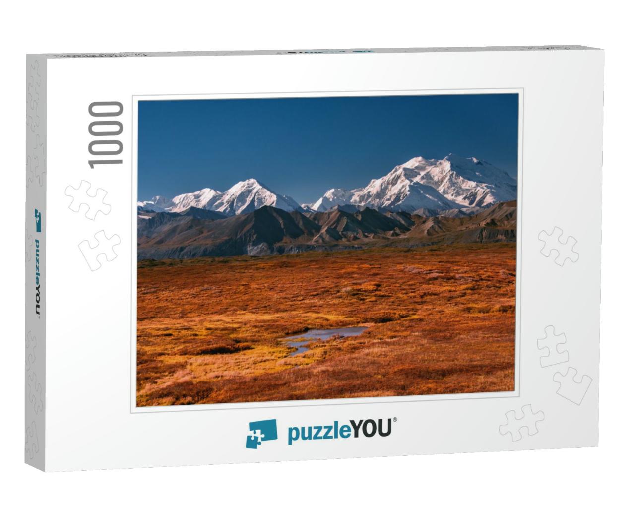 Alaska's Mount Denali on a Clear Blue Sky Day, with Early... Jigsaw Puzzle with 1000 pieces