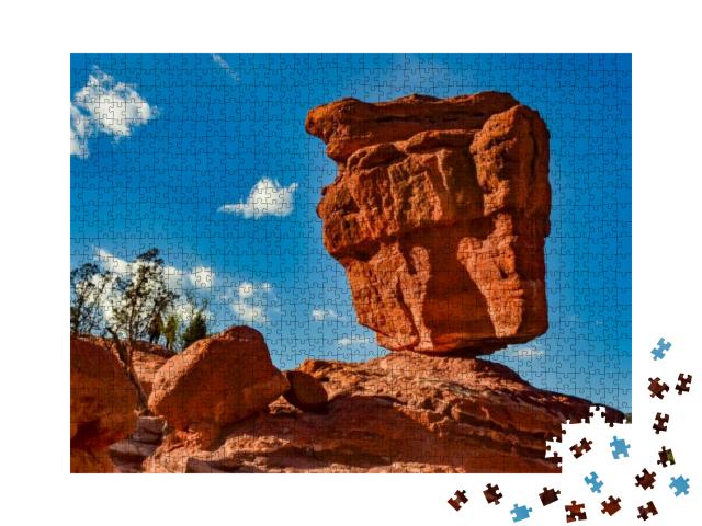 The Balanced Rock, Leaning Rock. the Garden of the Gods... Jigsaw Puzzle with 1000 pieces