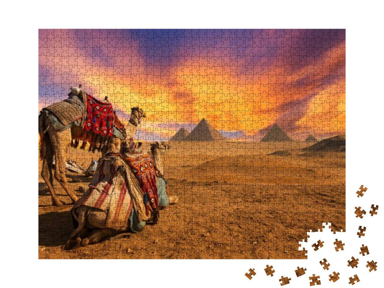 Egypt. Cairo - Giza. General View of Pyramids... Jigsaw Puzzle with 1000 pieces