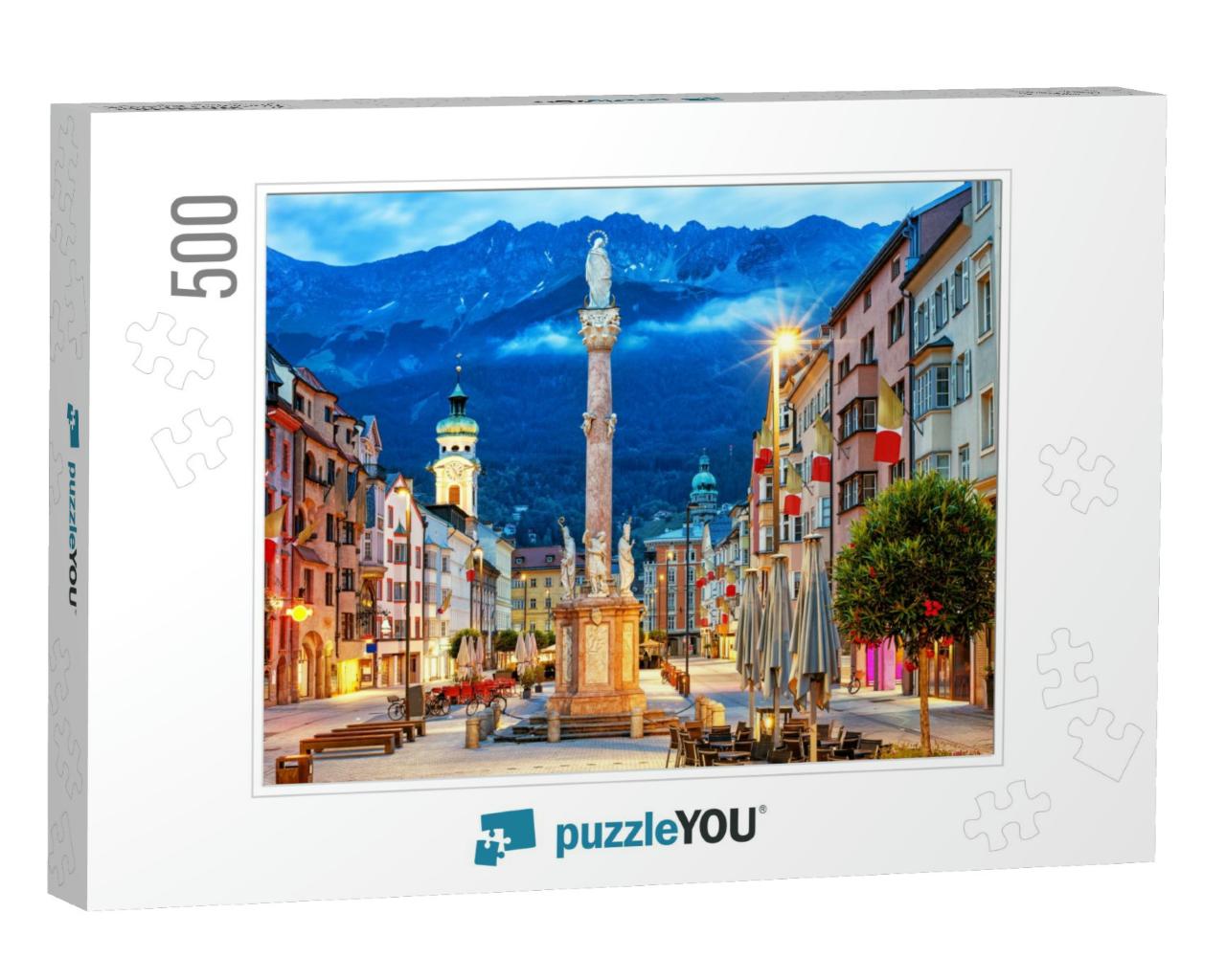 Innsbruck Old Town in Alps Mountains, Tyrol, Austria... Jigsaw Puzzle with 500 pieces
