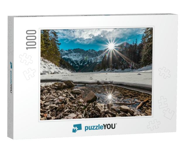 The Wonderful Eibsee Lake Eibsee in Bavaria, Germany, wit... Jigsaw Puzzle with 1000 pieces