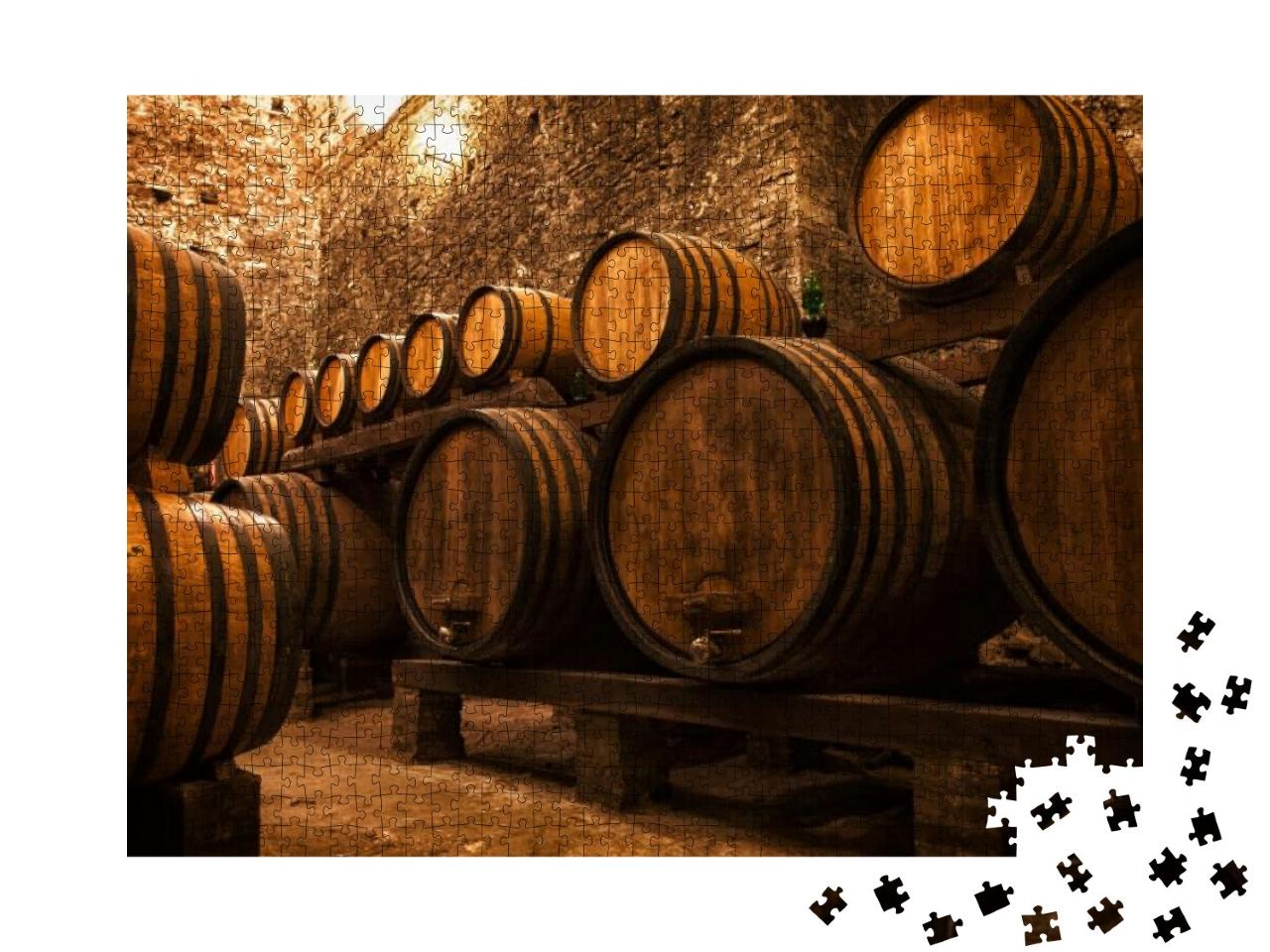 Cellar with Barrels for Storage of Wine, Italy... Jigsaw Puzzle with 1000 pieces