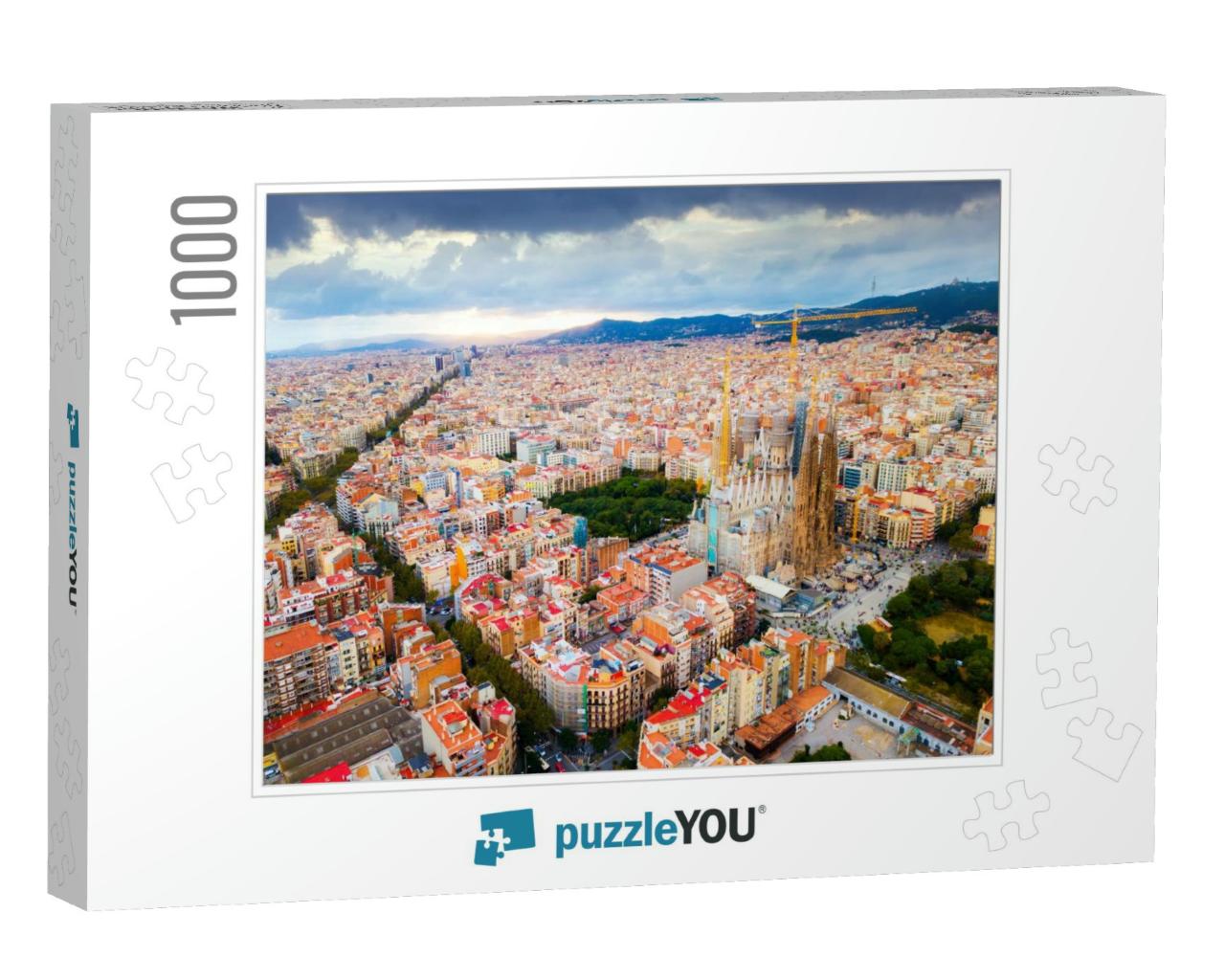 Aerial View of Cityscape of Barcelona, Example District &... Jigsaw Puzzle with 1000 pieces