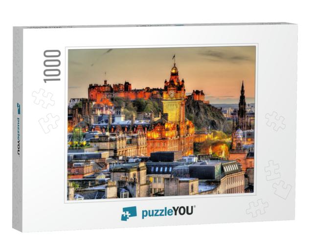 View from Calton Hill Towards Edinburgh Castle - Scotland... Jigsaw Puzzle with 1000 pieces