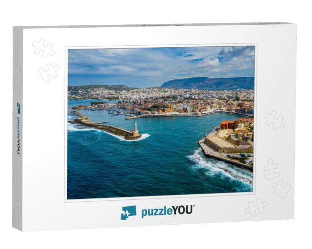 Panoramic Aerial View from Above of the City of Chania, C... Jigsaw Puzzle
