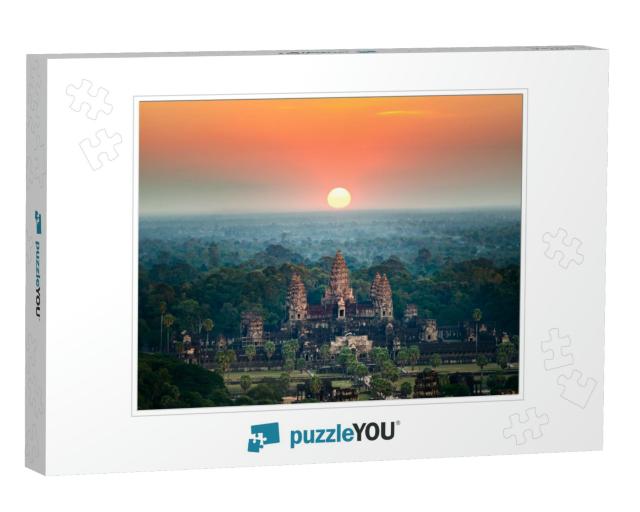 Beautiful Aerial View of Angkor Wat At Sunrise, Siem Reap... Jigsaw Puzzle