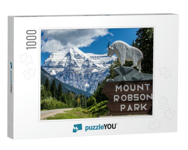 Mount Robson Park Sign... Jigsaw Puzzle with 1000 pieces