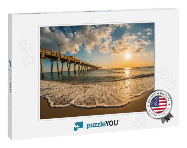 Late Afternoon Sun Over Gulf of Mexico & Venice Pier in V... Jigsaw Puzzle