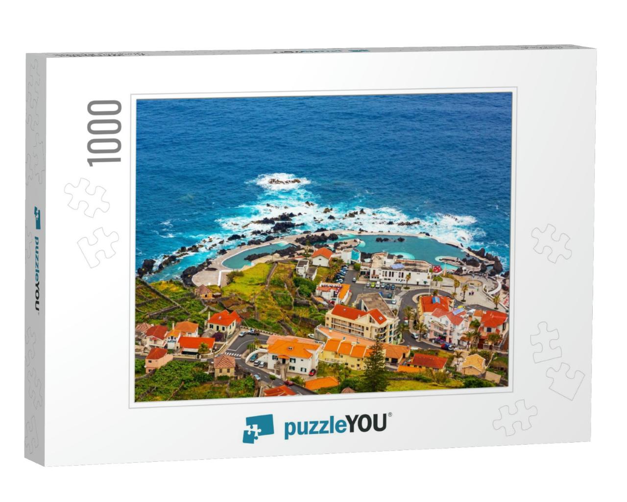 View of the Village of Porto Moniz with Lava-Rock Pool, M... Jigsaw Puzzle with 1000 pieces