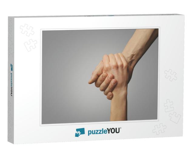 Help Friend Through a Tough Time. Rescue Gesture. Support... Jigsaw Puzzle