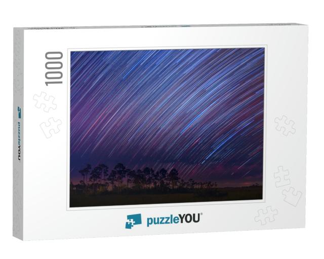 Star Trails Shooting Stars At Everglades National Park by... Jigsaw Puzzle with 1000 pieces