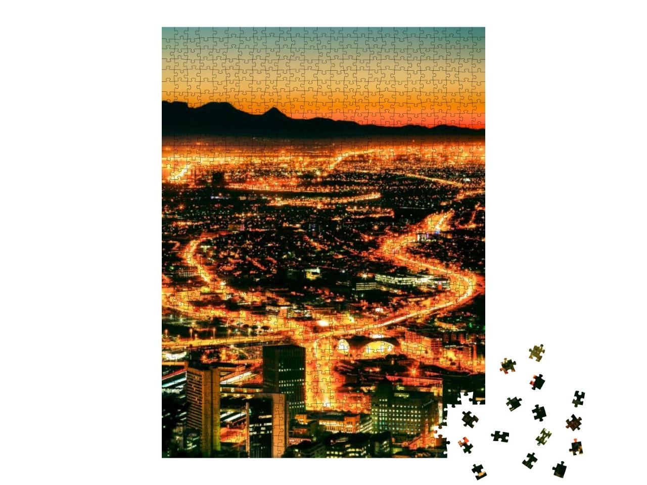 Night Time View of Cape Town from Signal Hill... Jigsaw Puzzle with 1000 pieces