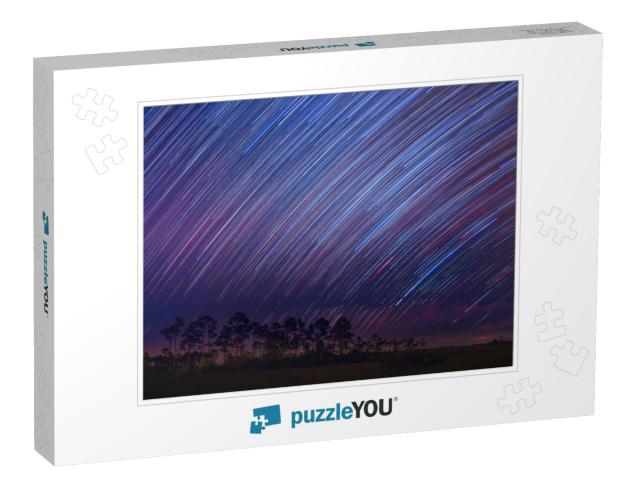 Star Trails Shooting Stars At Everglades National Park by... Jigsaw Puzzle