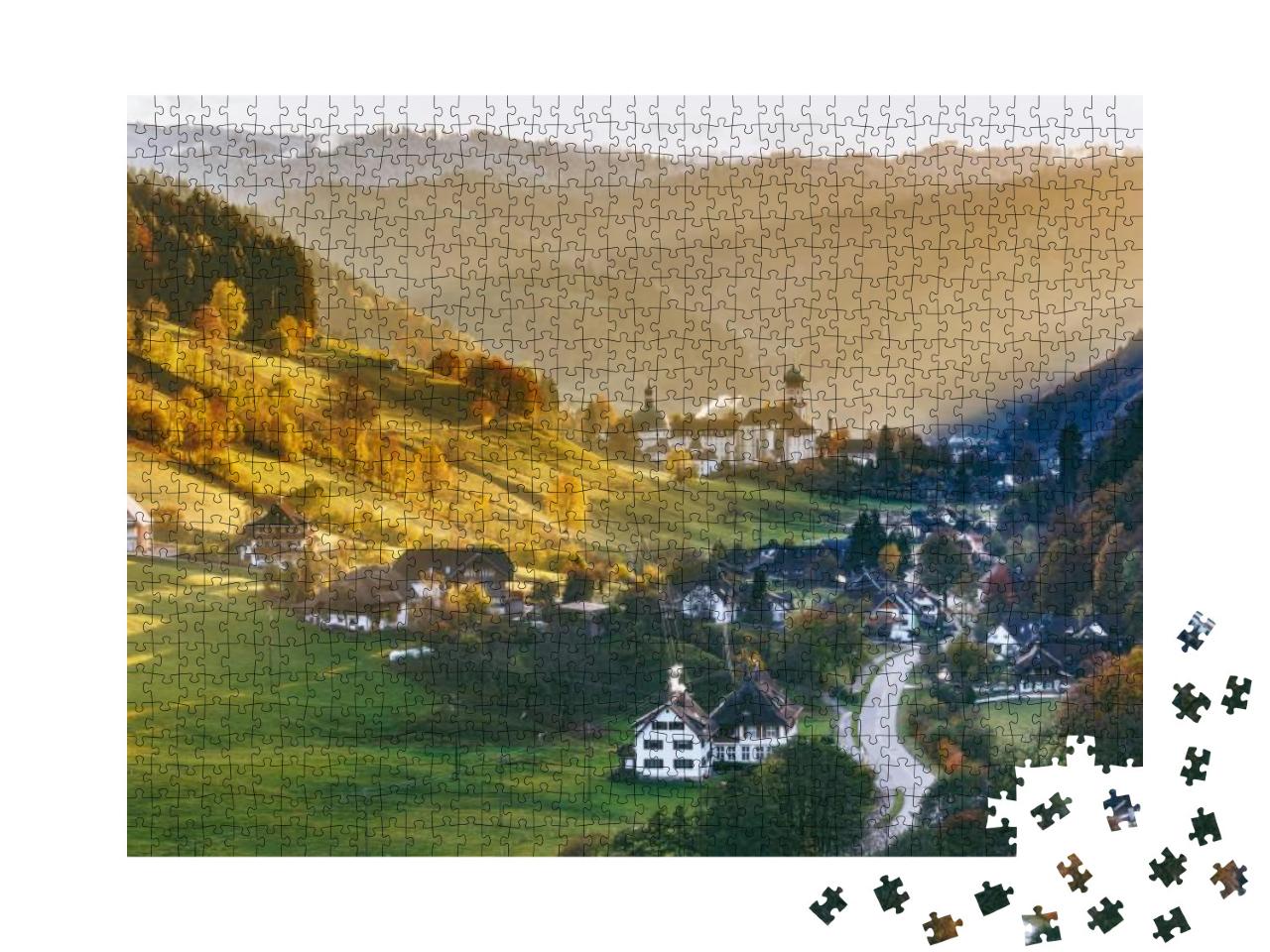 Scenic Panoramic View of a Picturesque Mountain Valley in... Jigsaw Puzzle with 1000 pieces