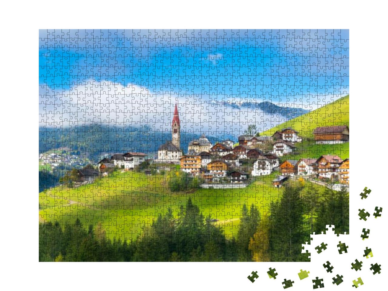 Beautiful View of Pieve Di Marebbe Enneberg Pfarre Villag... Jigsaw Puzzle with 1000 pieces