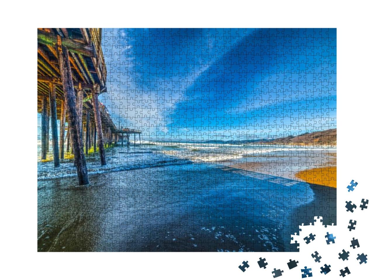 Wooden Pier in Pismo Beach Seen from the Foreshore. Calif... Jigsaw Puzzle with 1000 pieces