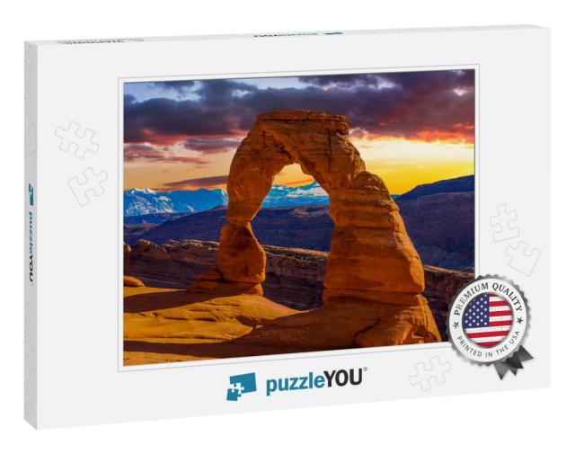 Beautiful Sunset Image Taken At Arches National Park in U... Jigsaw Puzzle
