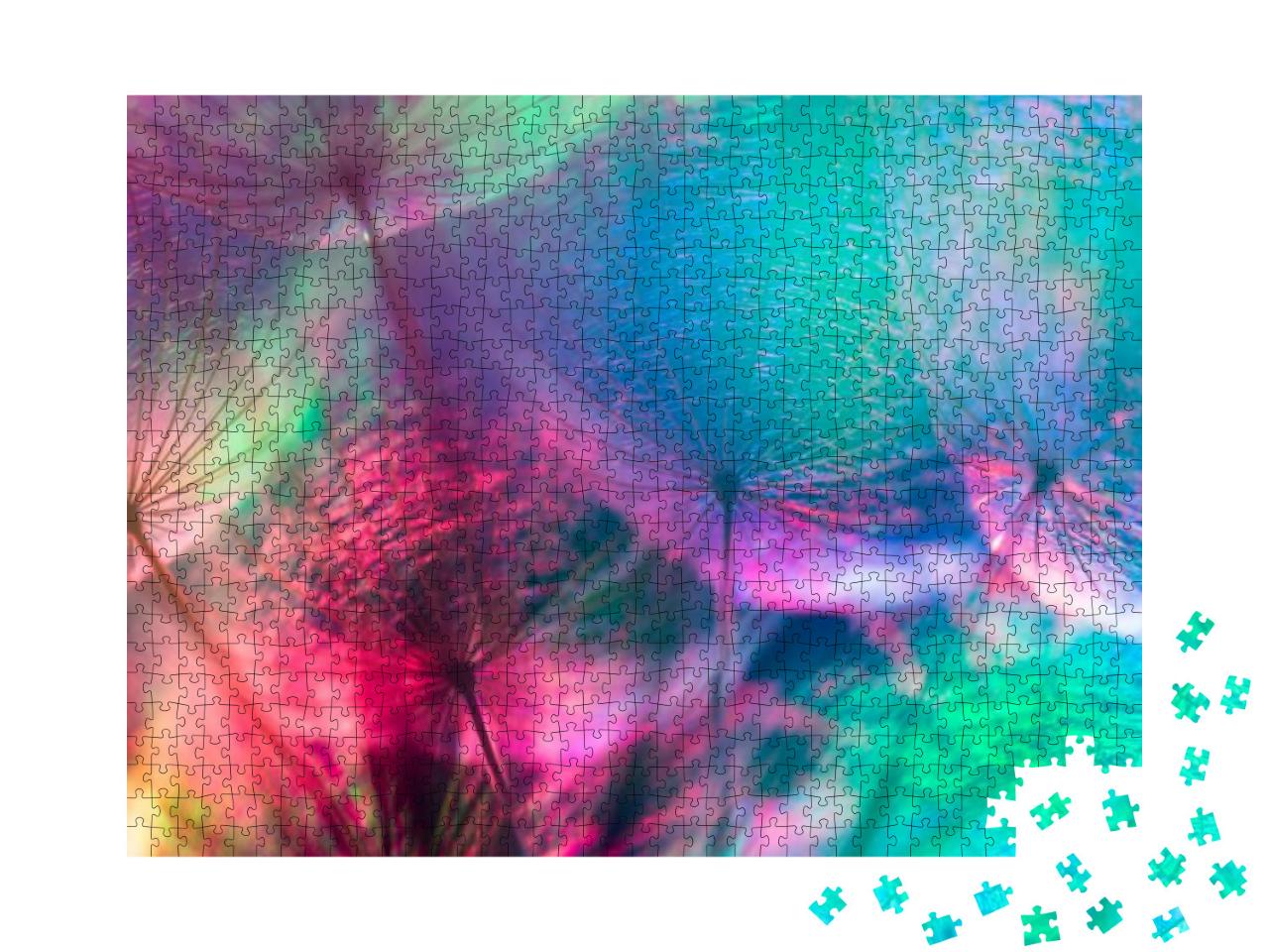 Colorful Pastel Background - Vivid Color Abstract Dandeli... Jigsaw Puzzle with 1000 pieces