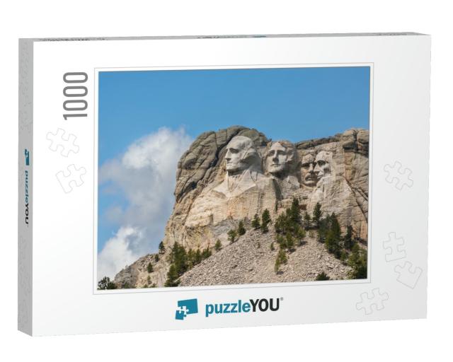 Side View of Mount Rushmore with Sunlight... Jigsaw Puzzle with 1000 pieces