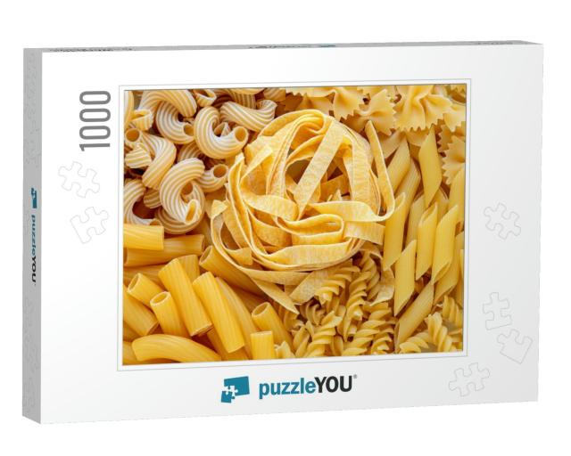Layout of Italian Raw Pasta, Top View, Different Types &... Jigsaw Puzzle with 1000 pieces