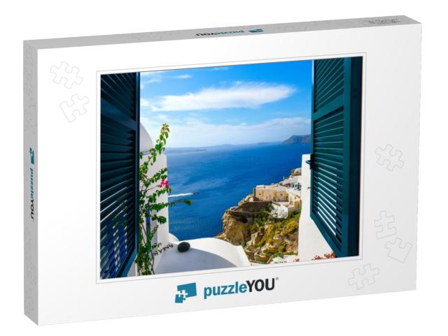 View from a Window Overlooking the Sea, Caldera & Whitewa... Jigsaw Puzzle