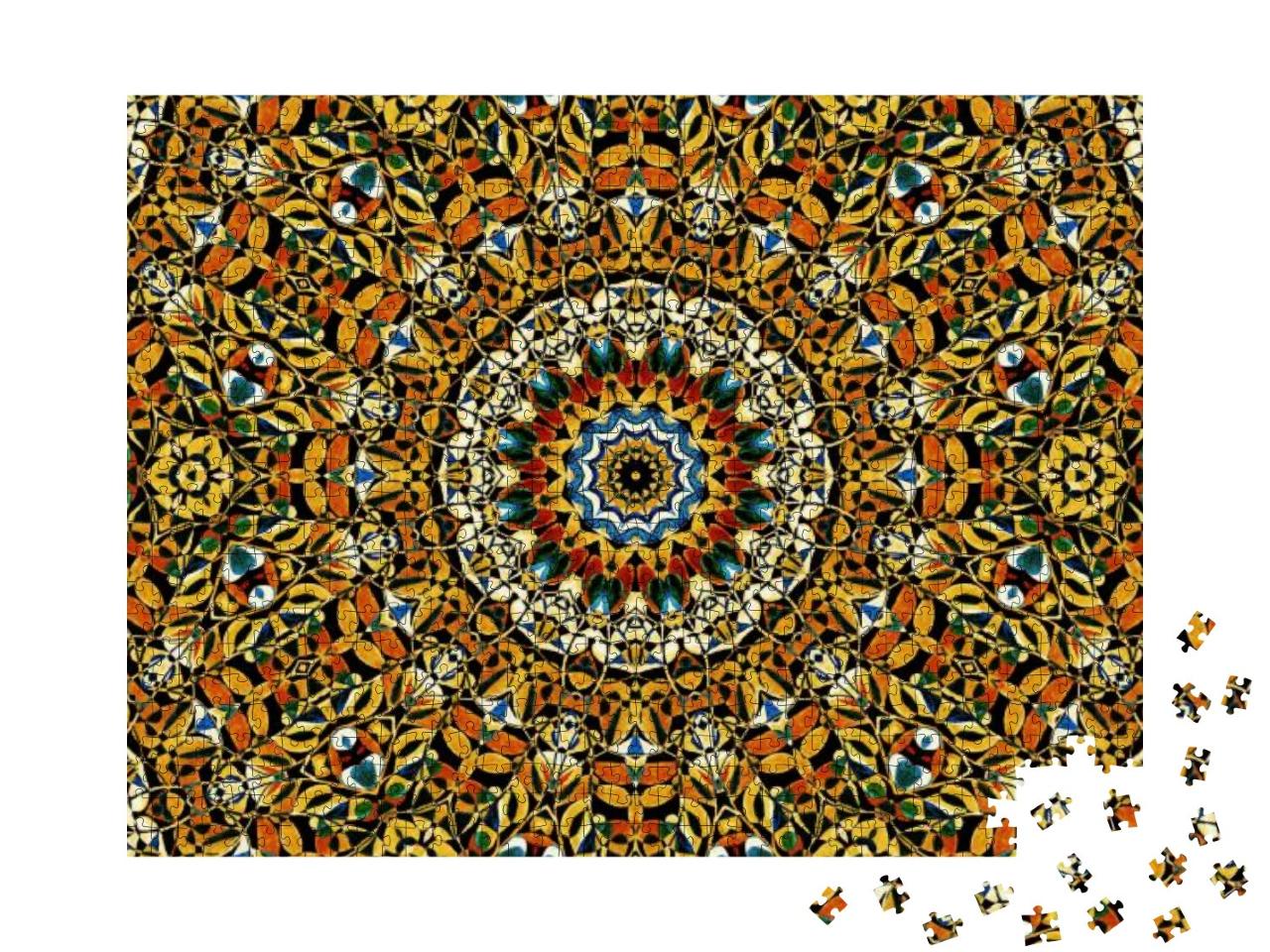 Melting Watercolor Colorful Symmetrical Pattern for Texti... Jigsaw Puzzle with 1000 pieces