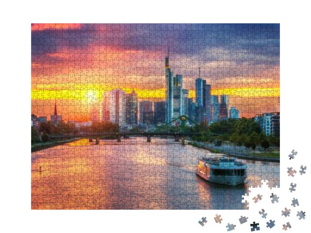 Frankfurt Am Mine At Sunset, Germany... Jigsaw Puzzle with 1000 pieces