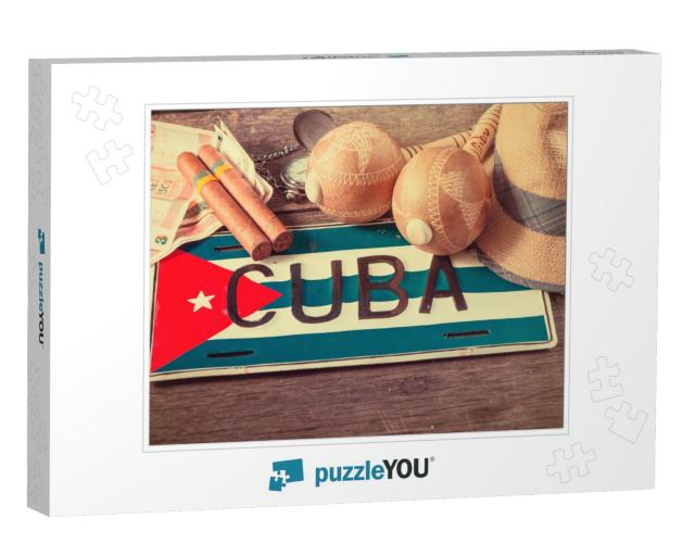 Travel to Cuba Concept of Holiday Related Items... Jigsaw Puzzle