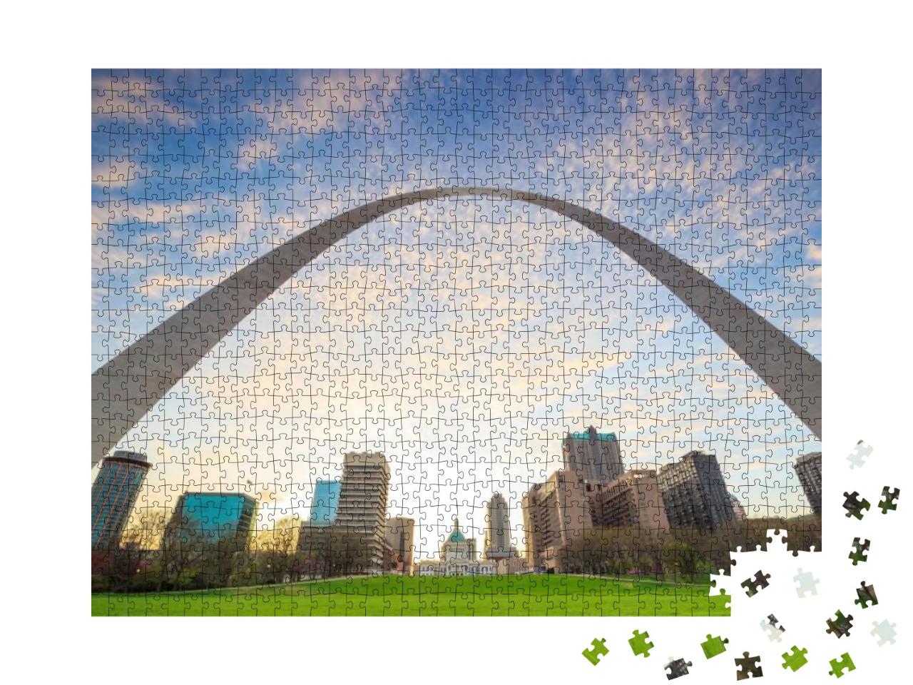 City of St. Louis Skyline At Twilight... Jigsaw Puzzle with 1000 pieces