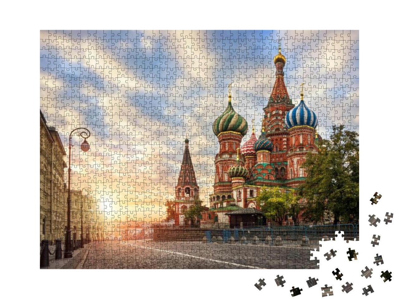 St. Basils Cathedral on Red Square Under the Morning Sky... Jigsaw Puzzle with 1000 pieces