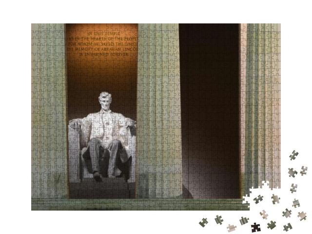 Washington Dc - Lincoln Memorial At Night... Jigsaw Puzzle with 1000 pieces