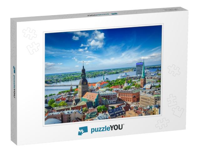 Aerial View of Riga Center from St. Peters Church, Riga... Jigsaw Puzzle