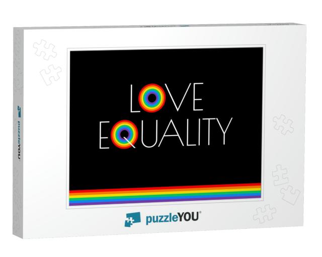 Pride Month Love & Equality Rainbow Flag Illustration... Jigsaw Puzzle