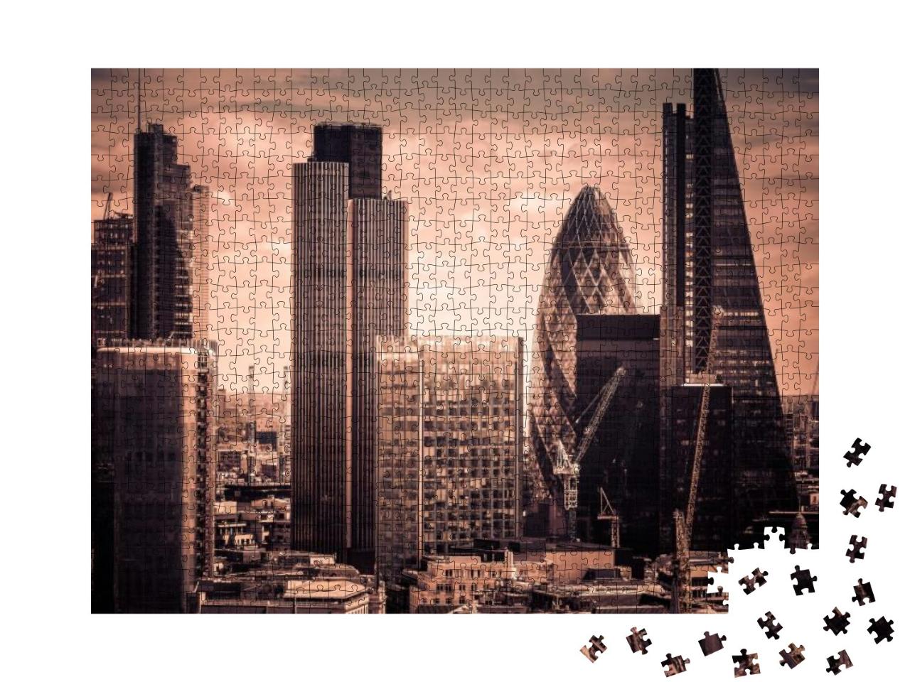 Skyscrapers in London Hdr, Uk... Jigsaw Puzzle with 1000 pieces